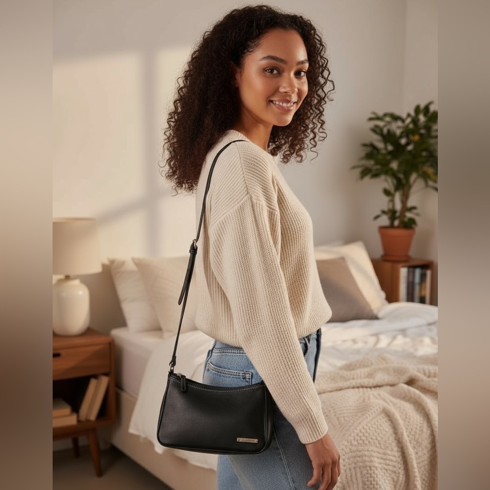 Liz Clairborne Black Leather Shoulder Bag